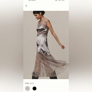 Anthropologie Lace Slim Midi Dress SZ M